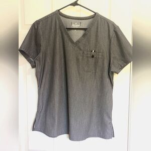 Beyond Scrub Gray V-Neck scrub Tuck In Top